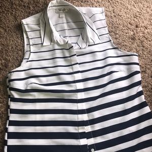Navy/white stripes rayon top
